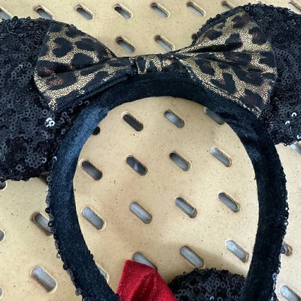 Disney Parks sequin Classic Bow Minnie Mouse sets of 2 Hair HeadBands‎